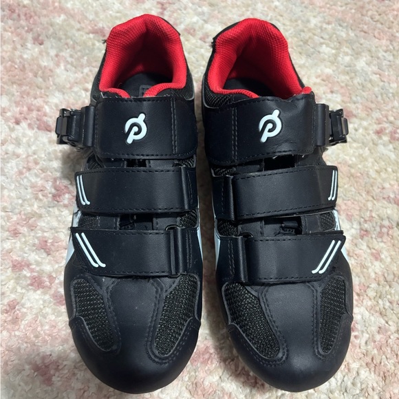 Peloton Black and Red Cycling Shoes - Picture 1 of 4